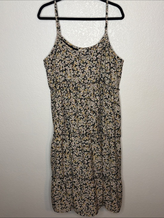 Maurices Dresses & Skirts - Maurice’s Black with Floral Print Tiered Midi Cami Dress Size XL Cottagecore